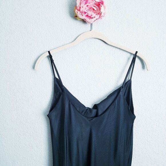 Zara Drape Neck Satin Slip Dress - Picture 7 of 8